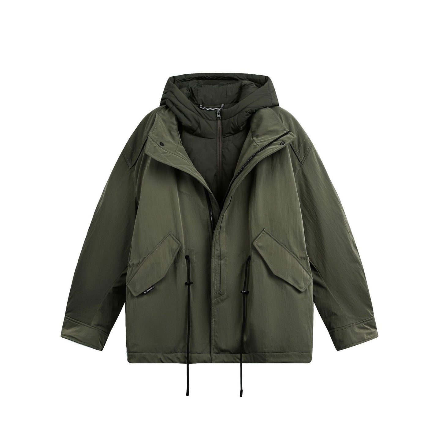 Workwear Style Two-Piece Design Windproof White Duck Down Hooded Winter Parka