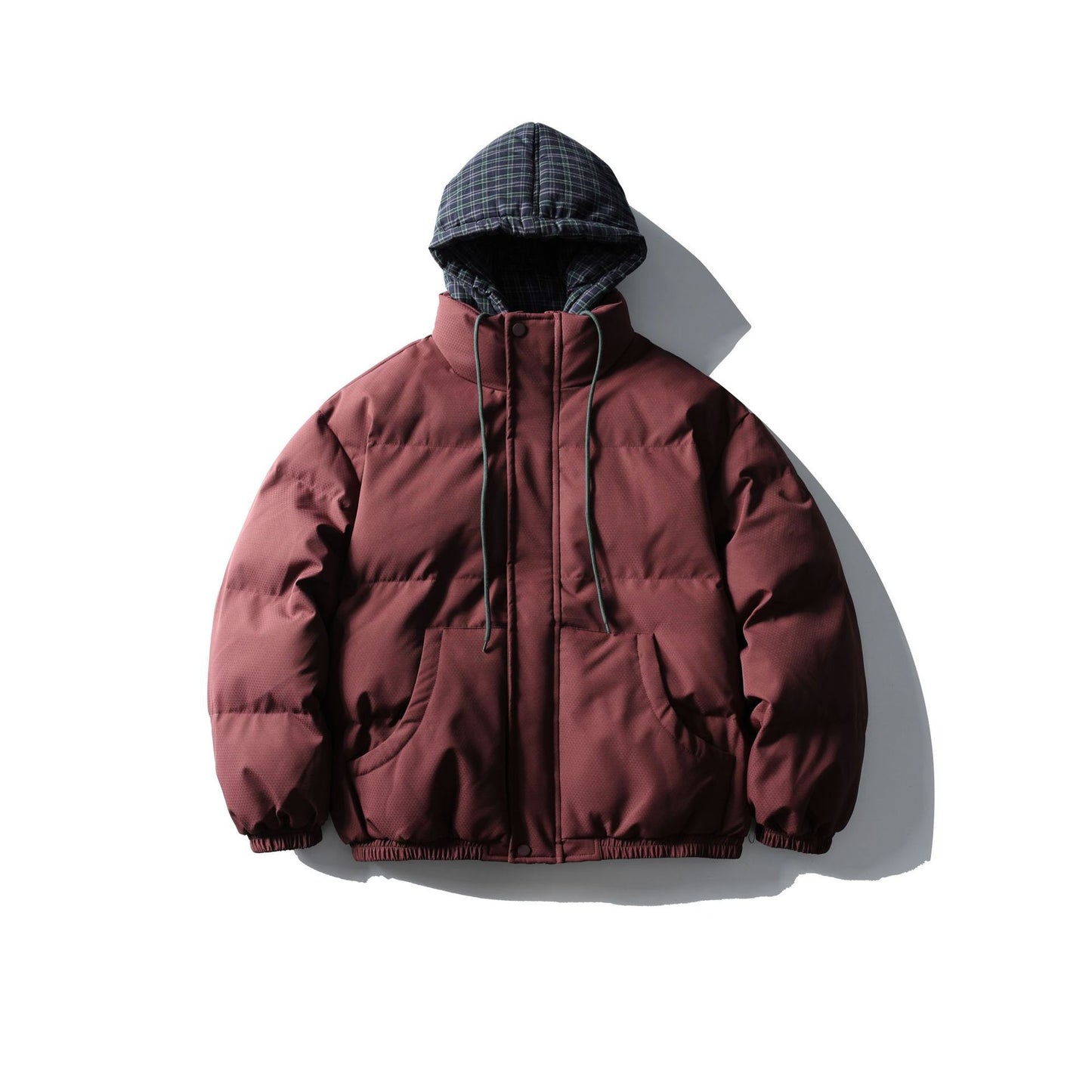 False Two-Piece Hooded Cotton Coat Unisex Loose Casual Cotton Jacket