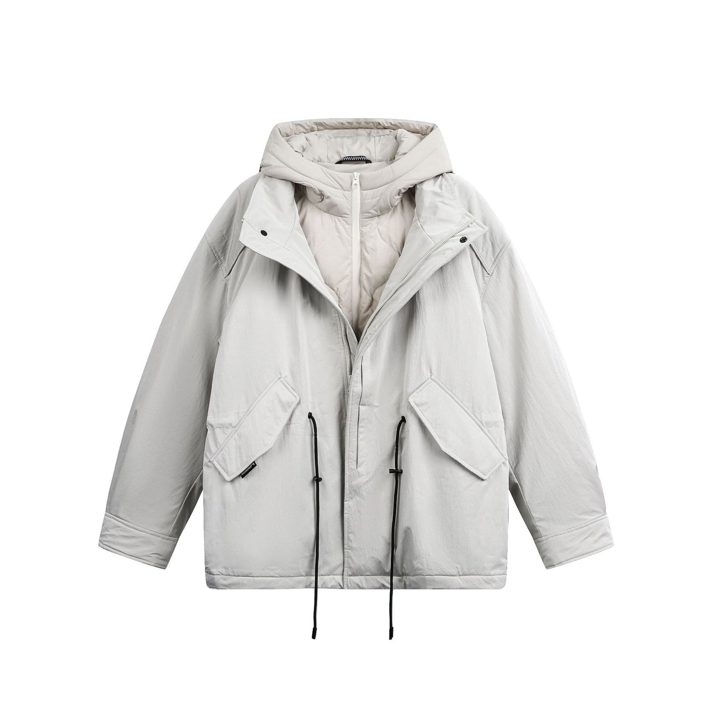 Workwear Style Two-Piece Design Windproof White Duck Down Hooded Winter Parka