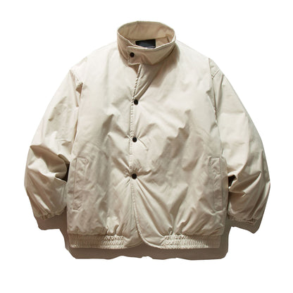 Minimalist Solid Color Curved Stand-up Collar Cotton Coat Loose Warm Cotton Jacket