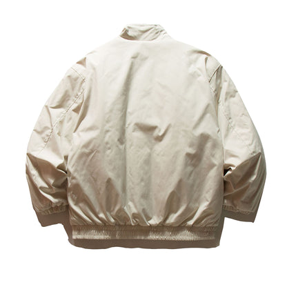 Minimalist Solid Color Curved Stand-up Collar Cotton Coat Loose Warm Cotton Jacket