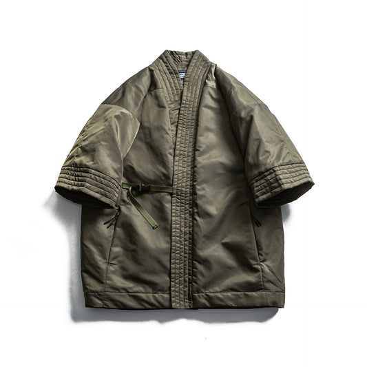 Winter Thickened Cotton Coat Solid Color Retro Minimalist Design Daoist Robe Style