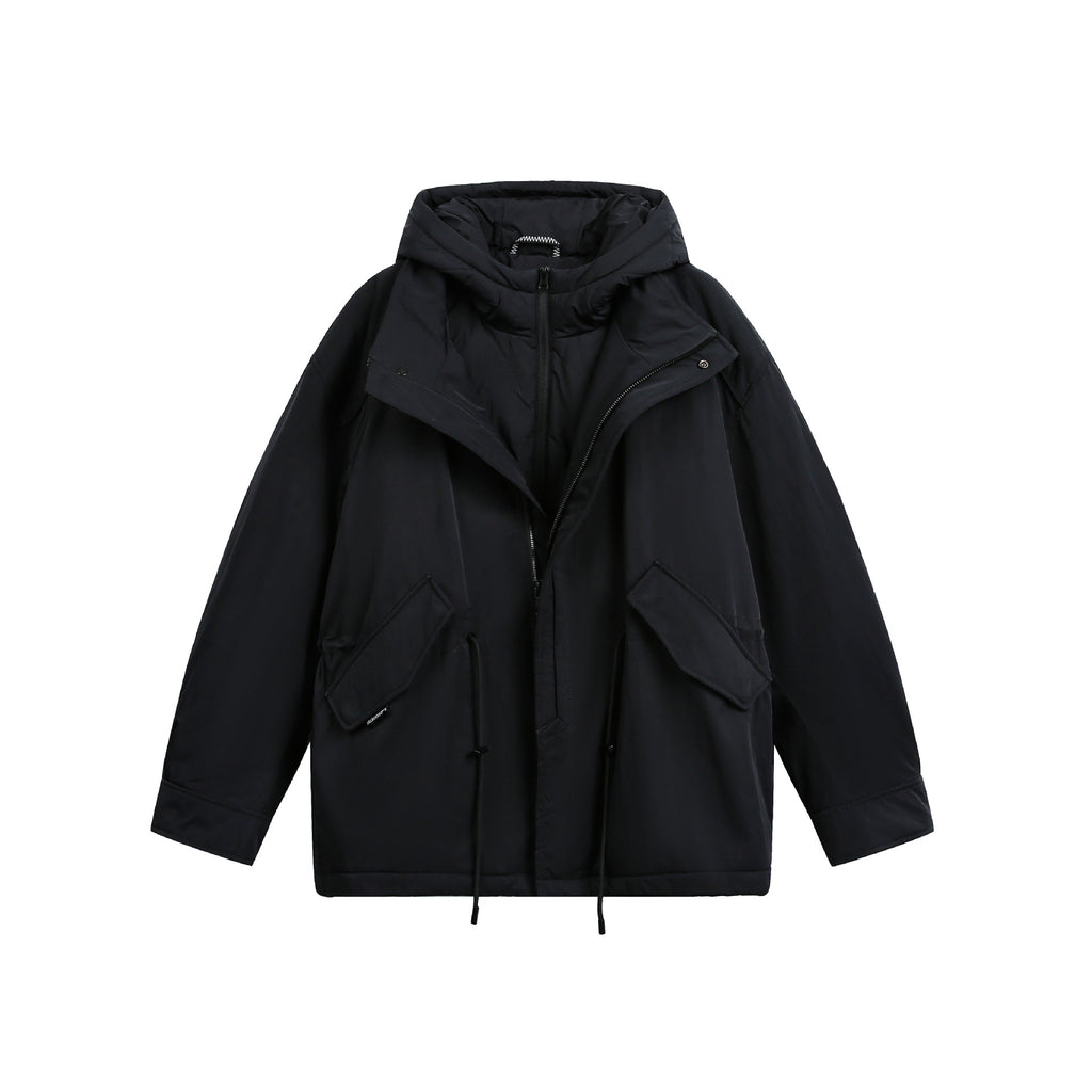 Workwear Style Two-Piece Design Windproof White Duck Down Hooded Winter Parka
