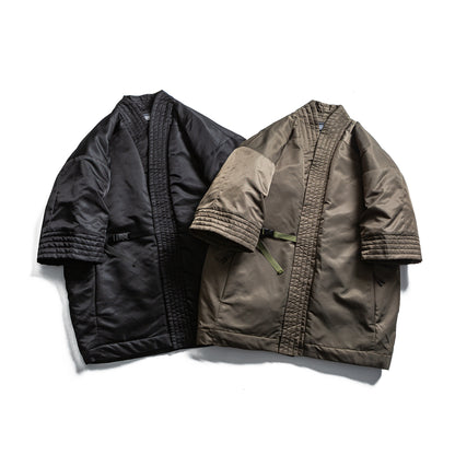 Winter Thickened Cotton Coat Solid Color Retro Minimalist Design Daoist Robe Style