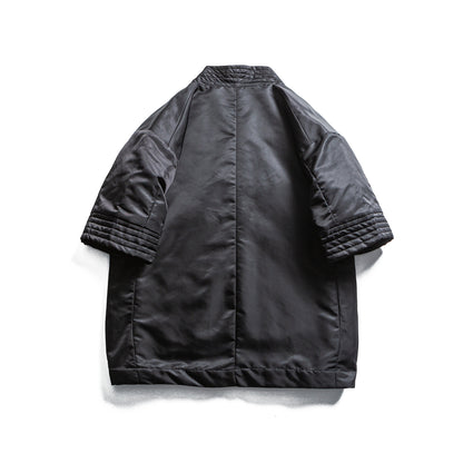 Winter Thickened Cotton Coat Solid Color Retro Minimalist Design Daoist Robe Style