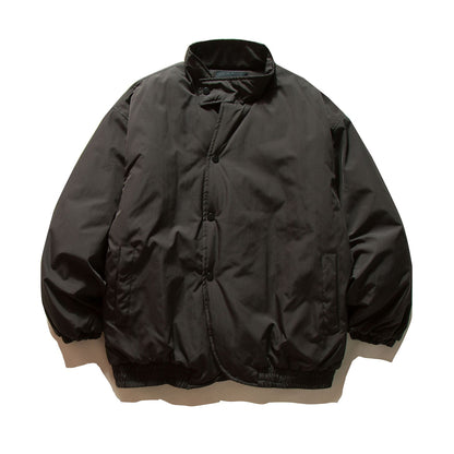 Minimalist Solid Color Curved Stand-up Collar Cotton Coat Loose Warm Cotton Jacket